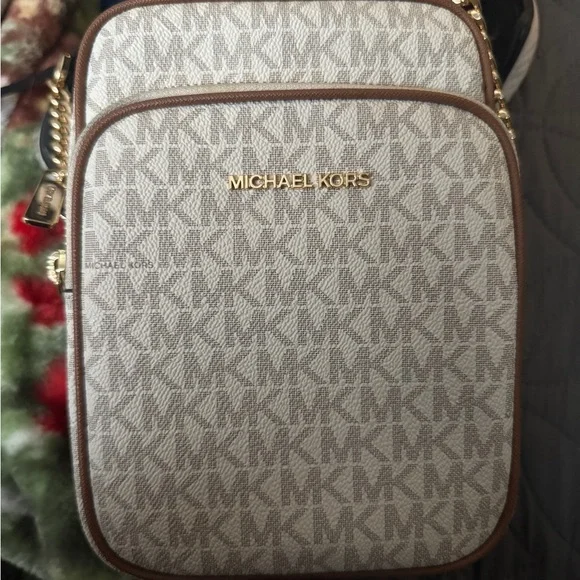 Michael Kors Beige and Brown Crossbody Bag - Picture 2 of 4